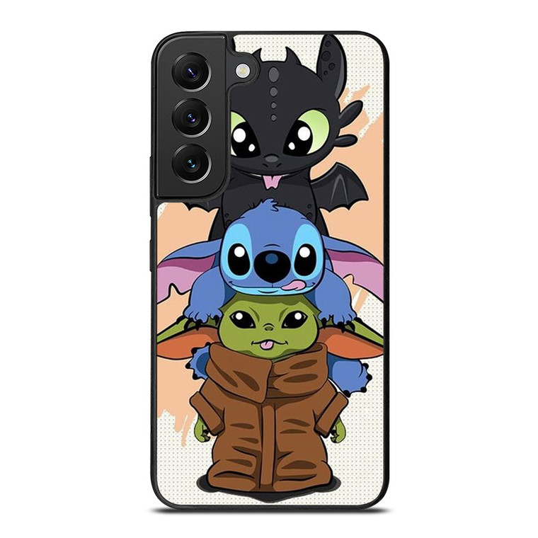 TOOTHLESS STITCH BABY YODA CUTE CARTOON Samsung Galaxy S22 Plus Case Cover