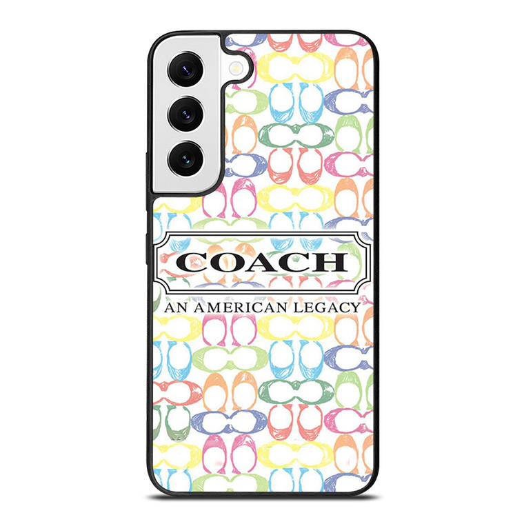 COACH NEW YORK LOGO AMERICAN LEGACY COLORFUL PATTERN Samsung Galaxy S22 Case Cover