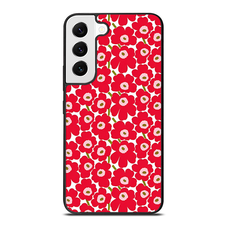 MARIMEKO PATTERN RED POPPY FLOWER Samsung Galaxy S22 Case Cover