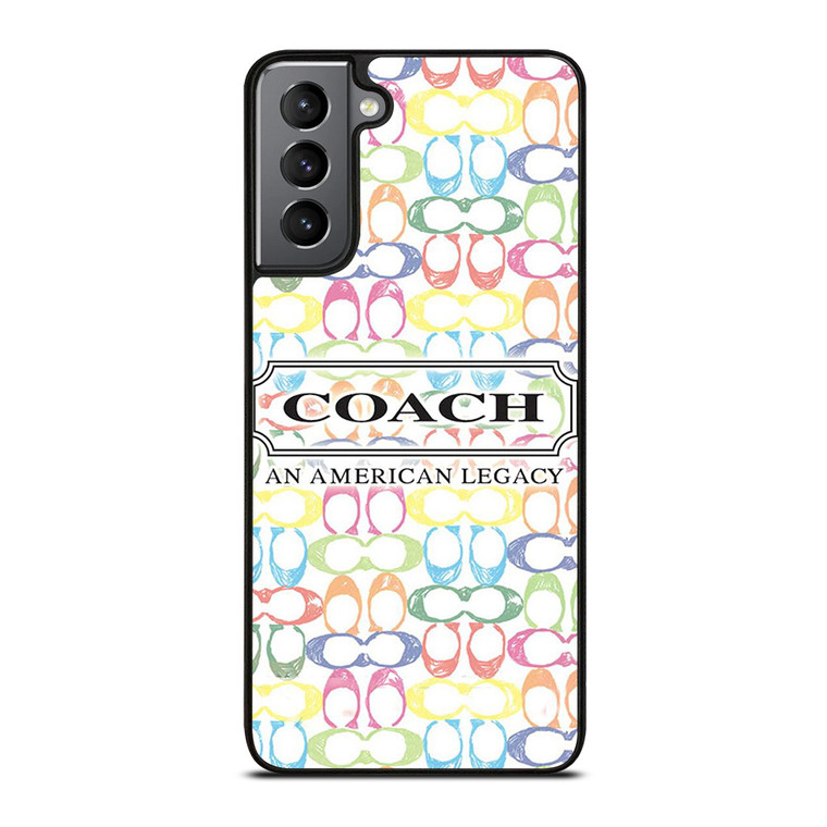 COACH NEW YORK LOGO AMERICAN LEGACY COLORFUL PATTERN Samsung Galaxy S21 Plus Case Cover