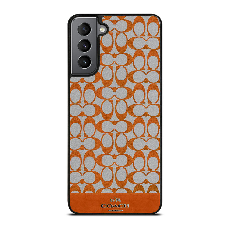 COACH NEW YORK LOGO PATTERN ORANGE EMBLEM Samsung Galaxy S21 Plus Case Cover