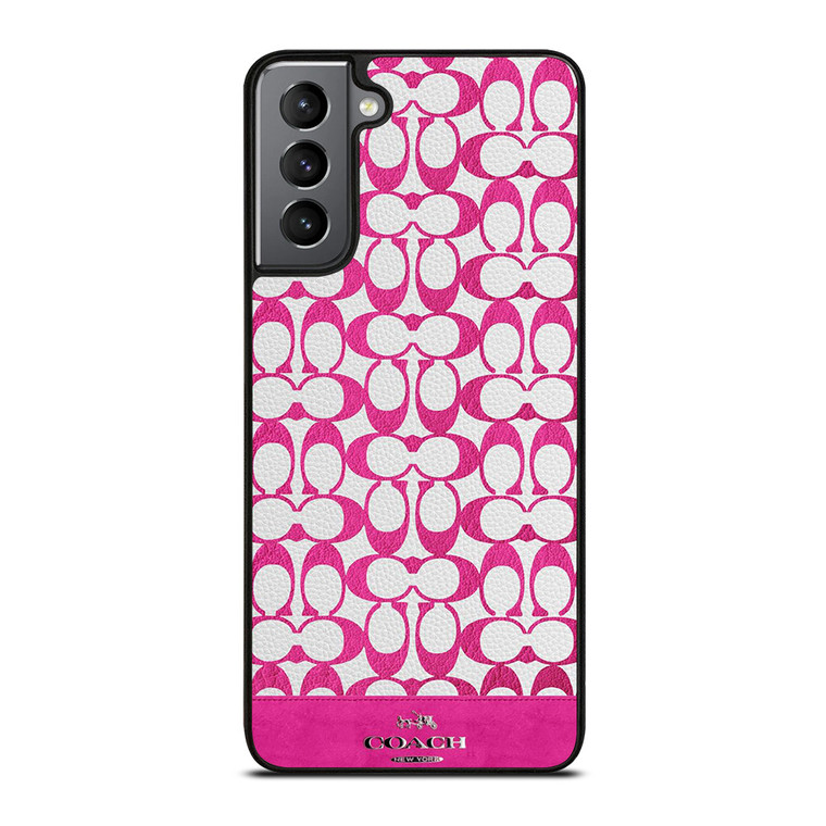COACH NEW YORK LOGO PATTERN PINK EMBLEM Samsung Galaxy S21 Plus Case Cover