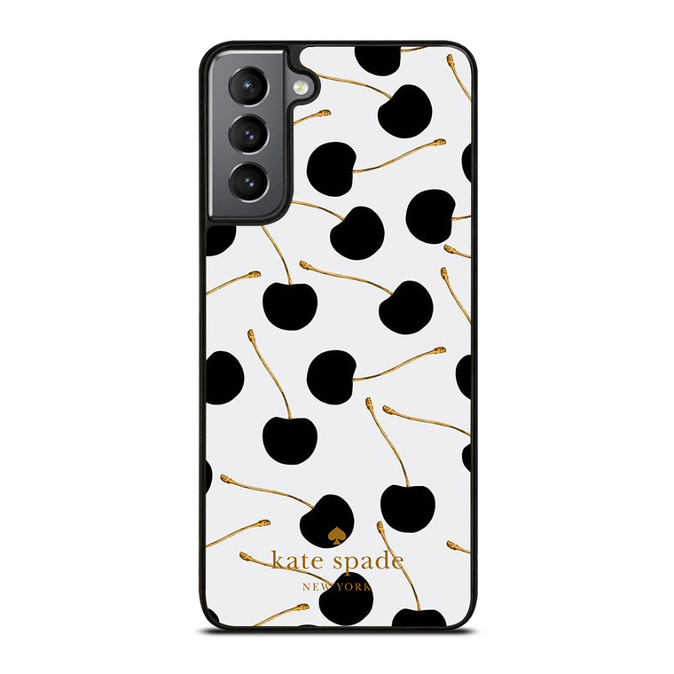 KATE SPADE NEW YORK LOGO BLACK CHERRIES Samsung Galaxy S21 Plus Case Cover