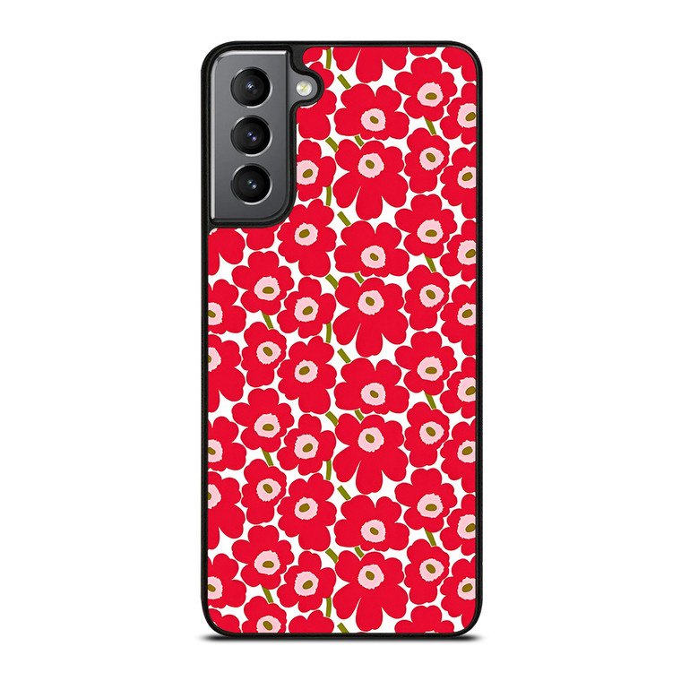 MARIMEKO PATTERN RED POPPY FLOWER Samsung Galaxy S21 Plus Case Cover