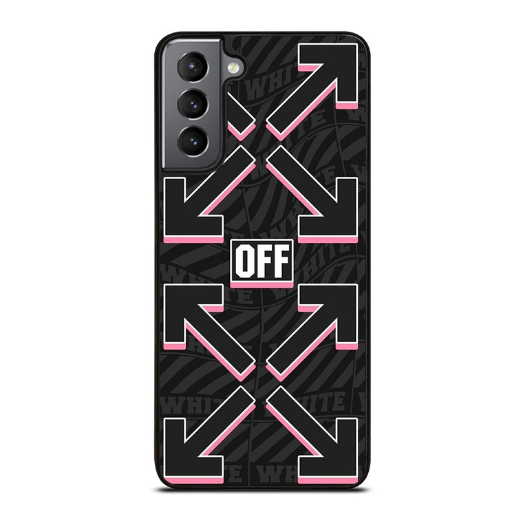 OFF WHITE LOGO BLACK PINK Samsung Galaxy S21 Plus Case Cover