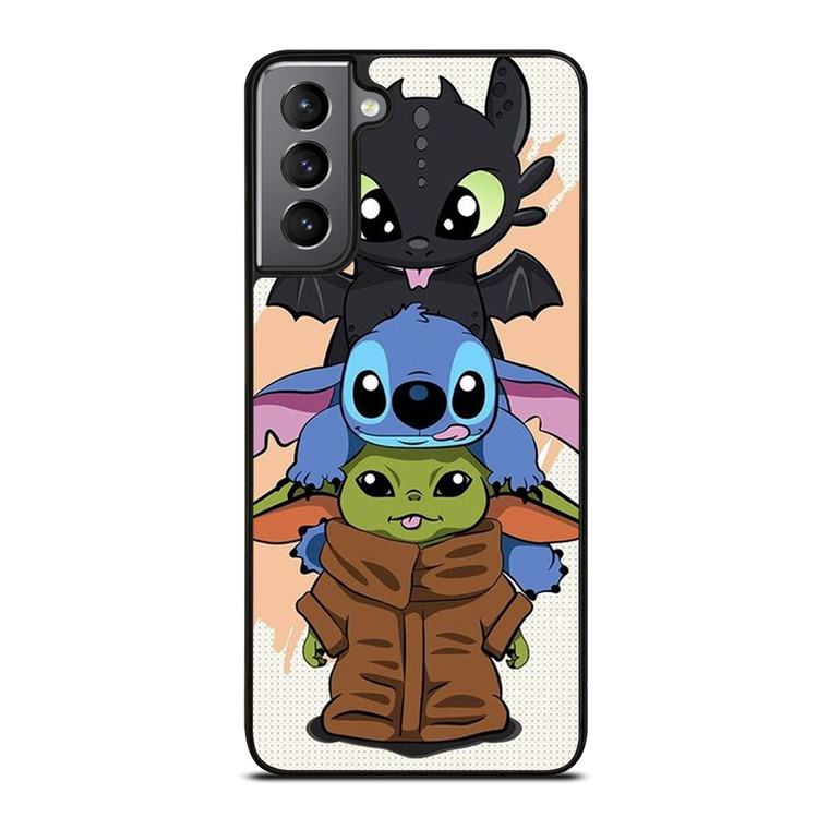 TOOTHLESS STITCH BABY YODA CUTE CARTOON Samsung Galaxy S21 Plus Case Cover