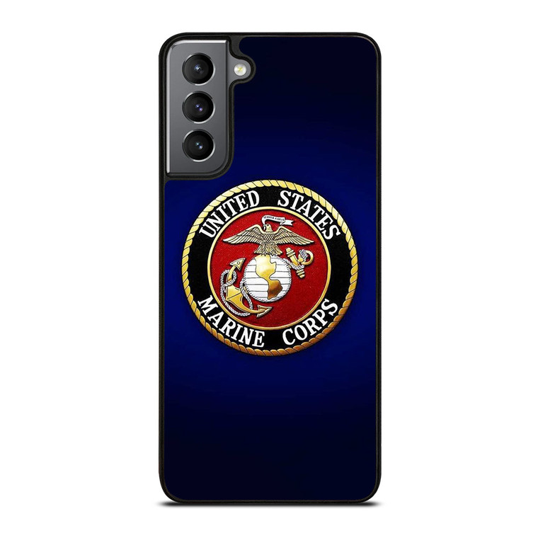 UNITED STATES US MARINE CORPS LOGO BLUE Samsung Galaxy S21 Plus Case Cover