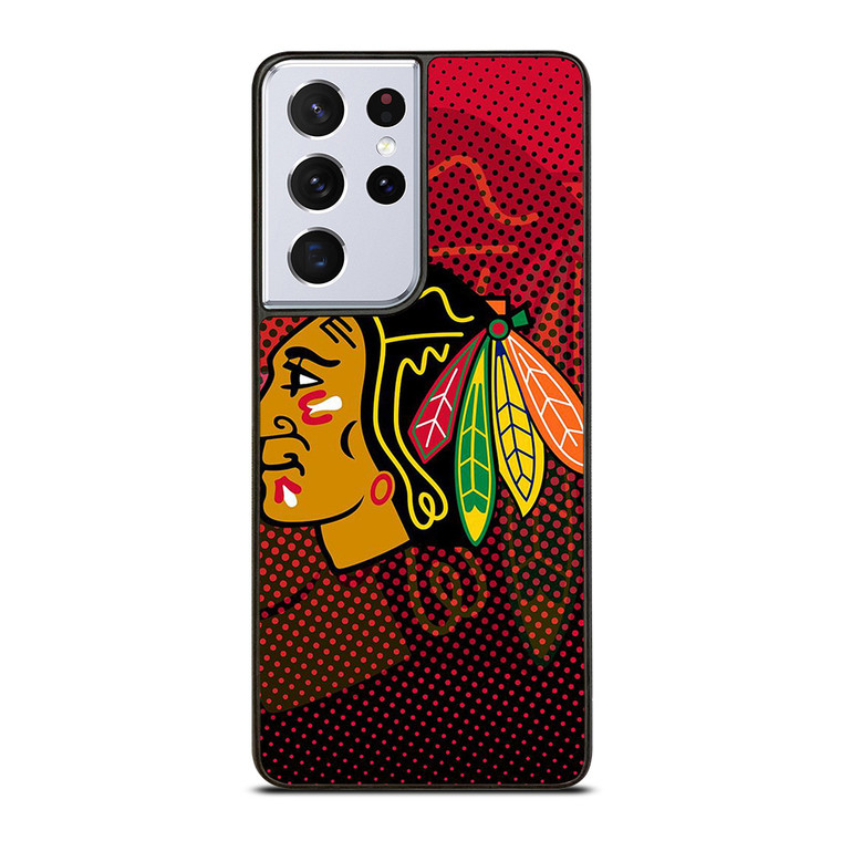 CHICAGO BLACKHAWKS HOCKEY TEAM LOGO EMBLEM Samsung Galaxy S21 Ultra Case Cover