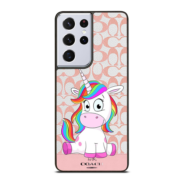 COACH NEW YORK LOGO CUTE UNICORN Samsung Galaxy S21 Ultra Case Cover