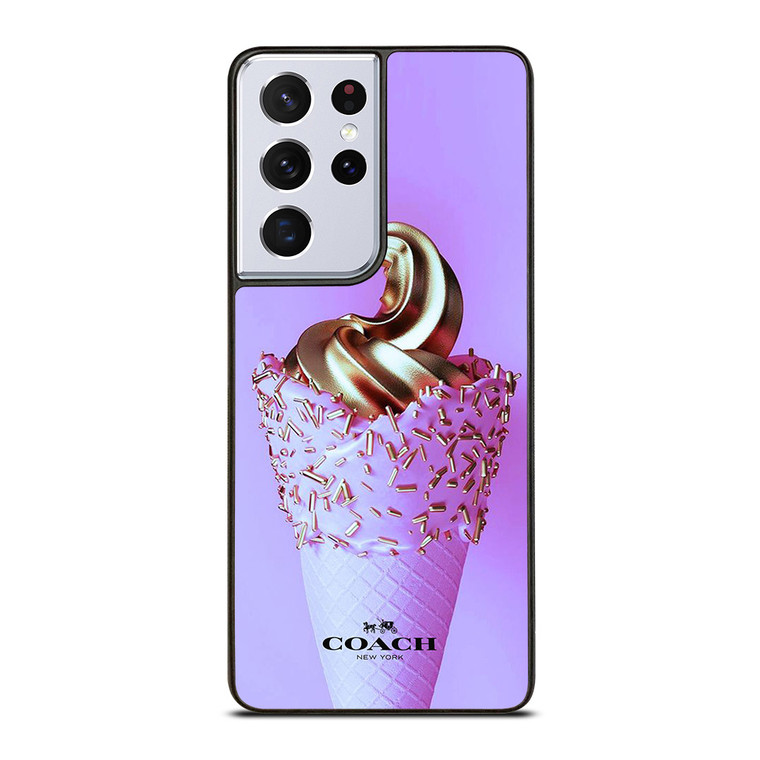 COACH NEW YORK LOGO GOLDEN ICE CREAM ICON Samsung Galaxy S21 Ultra Case Cover
