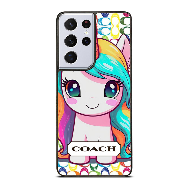 COACH NEW YORK LOGO PRETTY UNICORN Samsung Galaxy S21 Ultra Case Cover