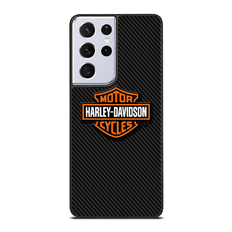 HARLEY DAVIDSON MOTORCYCLES LOGO CARBON Samsung Galaxy S21 Ultra Case Cover