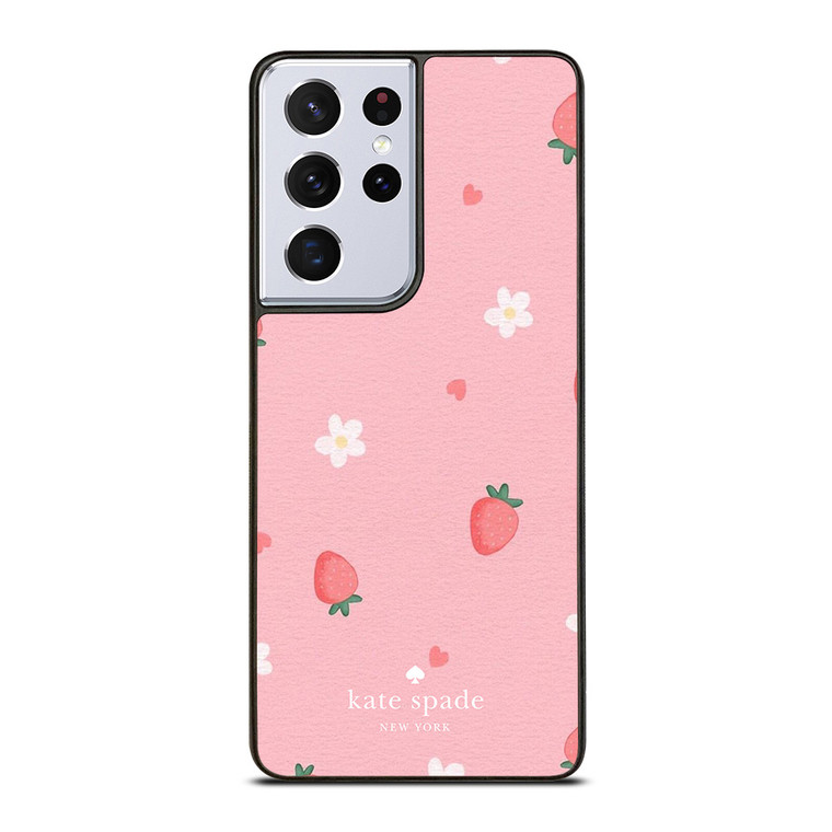KATE SPADE NEW YORK LOGO STRAWBERRIES Samsung Galaxy S21 Ultra Case Cover