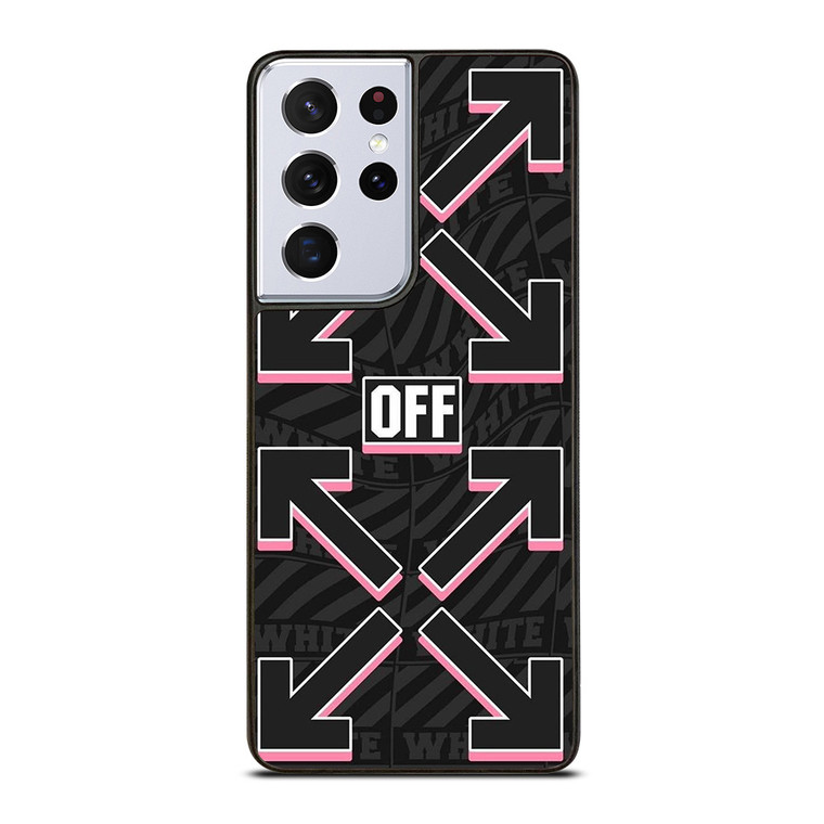 OFF WHITE LOGO BLACK PINK Samsung Galaxy S21 Ultra Case Cover