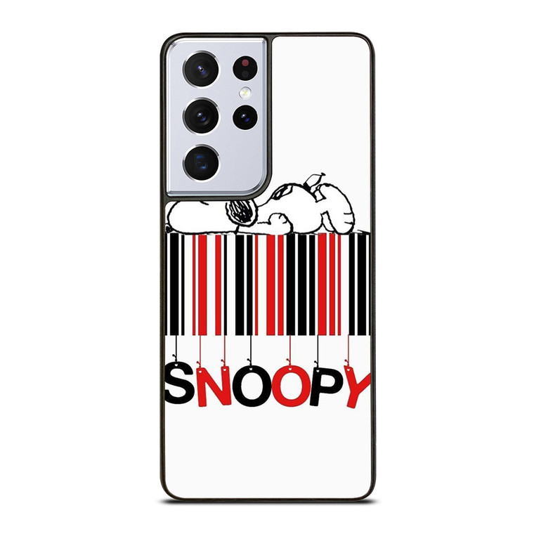 SNOOPY THE PEANUTS CARTOON BARCODE Samsung Galaxy S21 Ultra Case Cover