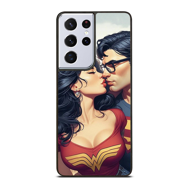 SUPERMAN WONDER WOMAN KISSING Samsung Galaxy S21 Ultra Case Cover
