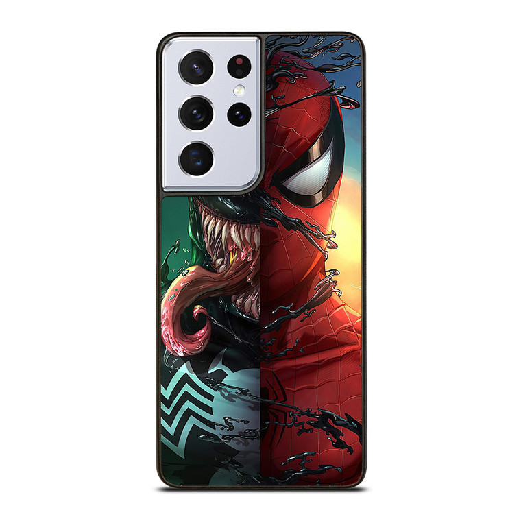 VENOM V SPIDERMAN FACE SUPERHERO MARVEL COMICS Samsung Galaxy S21 Ultra Case Cover