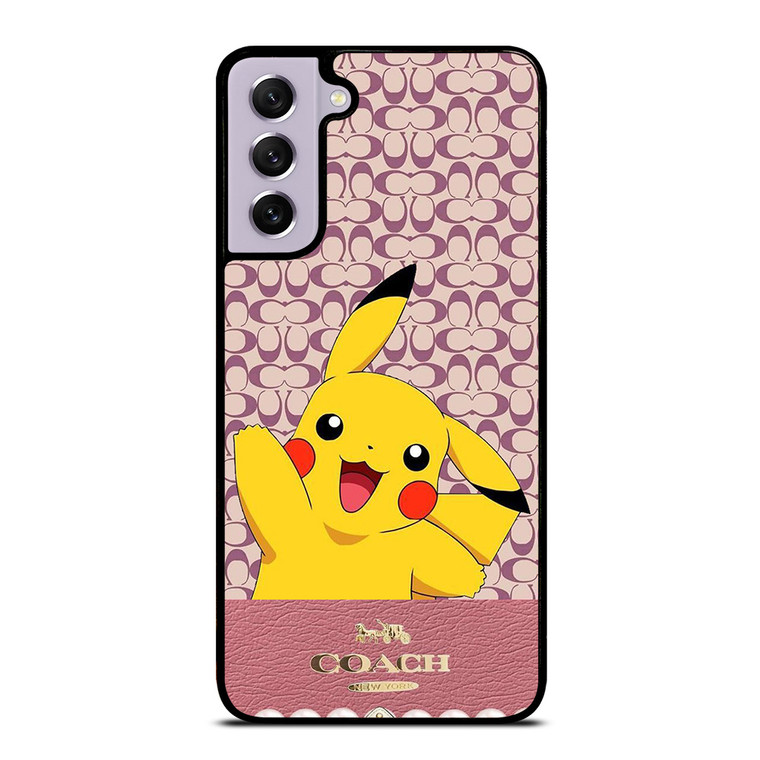 COACH NEW YORK LOGO PINK X PIKACHU POKEMON Samsung Galaxy S21 FE Case Cover