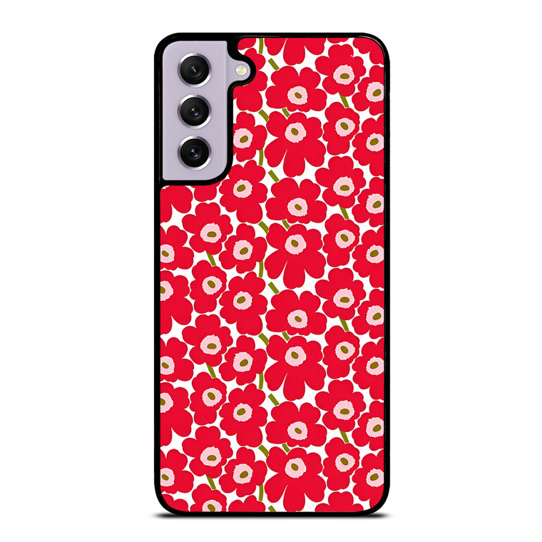 MARIMEKO PATTERN RED POPPY FLOWER Samsung Galaxy S21 FE Case Cover