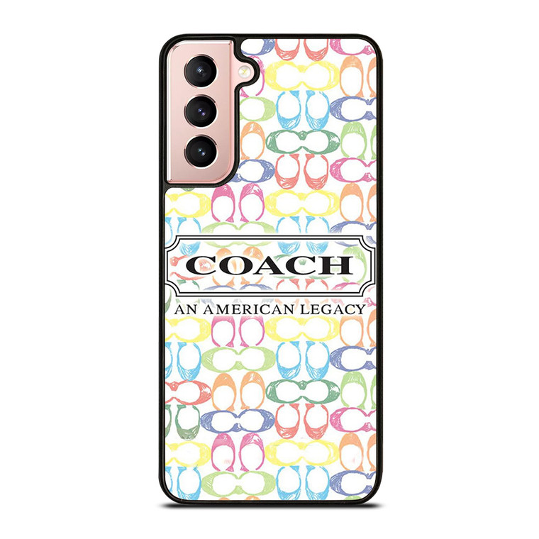 COACH NEW YORK LOGO AMERICAN LEGACY COLORFUL PATTERN Samsung Galaxy S21 Case Cover