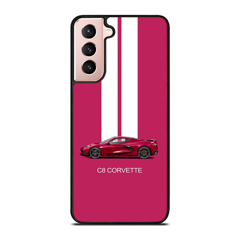 CORVETTE CAR C8 PINK Samsung Galaxy S21 Case Cover
