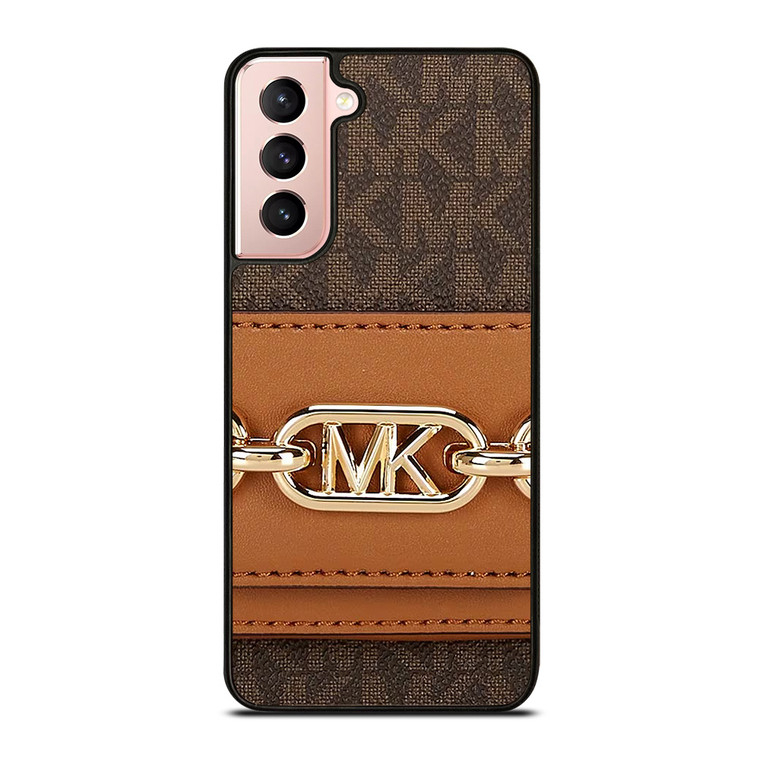 MICHAEL KORS MK LOGO BROWN BAG Samsung Galaxy S21 Case Cover