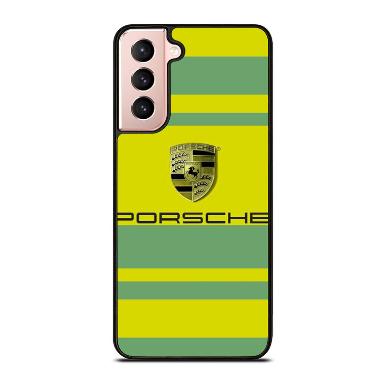 PORSCHE CAR LOGO YELLOW GREEN ICON Samsung Galaxy S21 Case Cover
