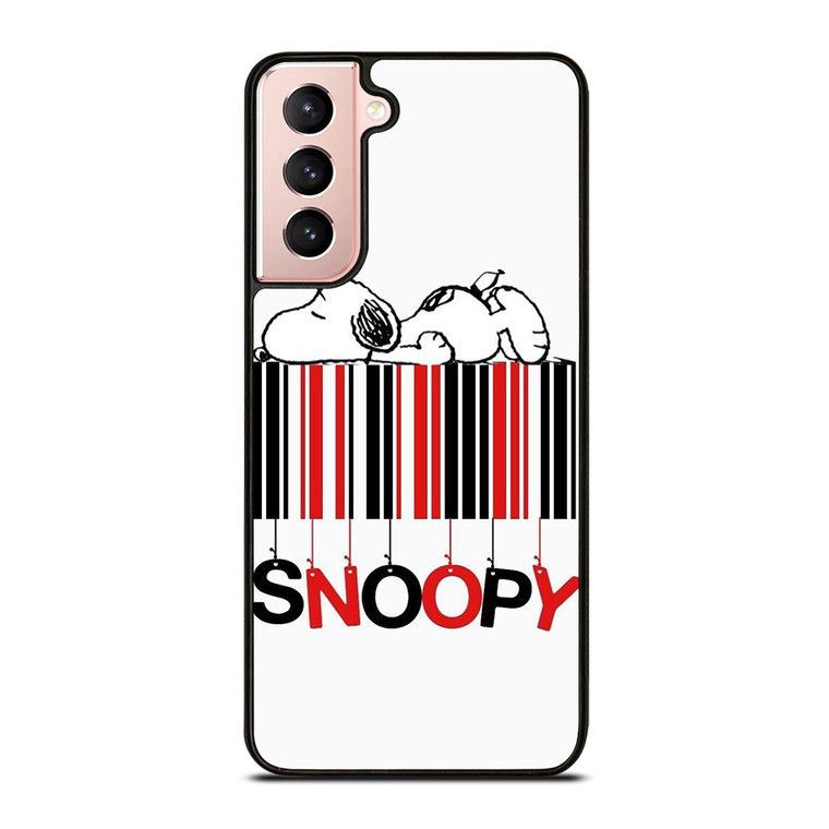 SNOOPY THE PEANUTS CARTOON BARCODE Samsung Galaxy S21 Case Cover