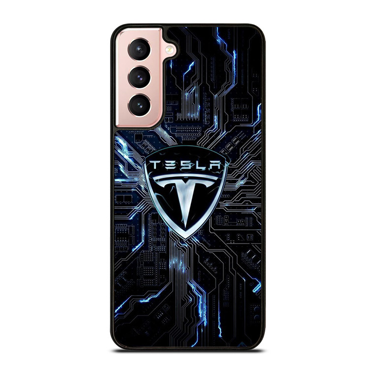TESLA ELECTRIC CAR LOGO Samsung Galaxy S21 Case Cover