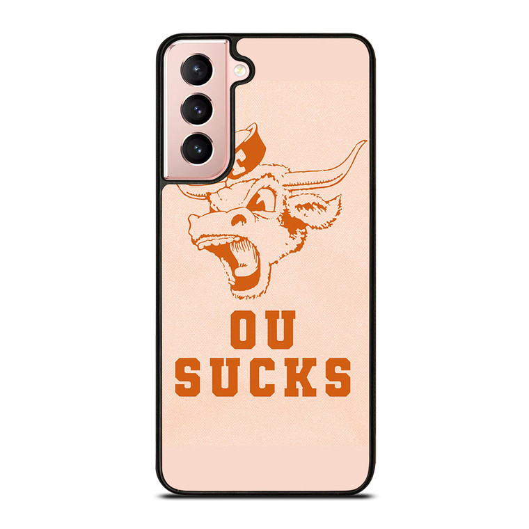 TEXAS LONGHORN ICON OU SUCKS LOGO FOOTBALL UNIVERSITY Samsung Galaxy S21 Case Cover