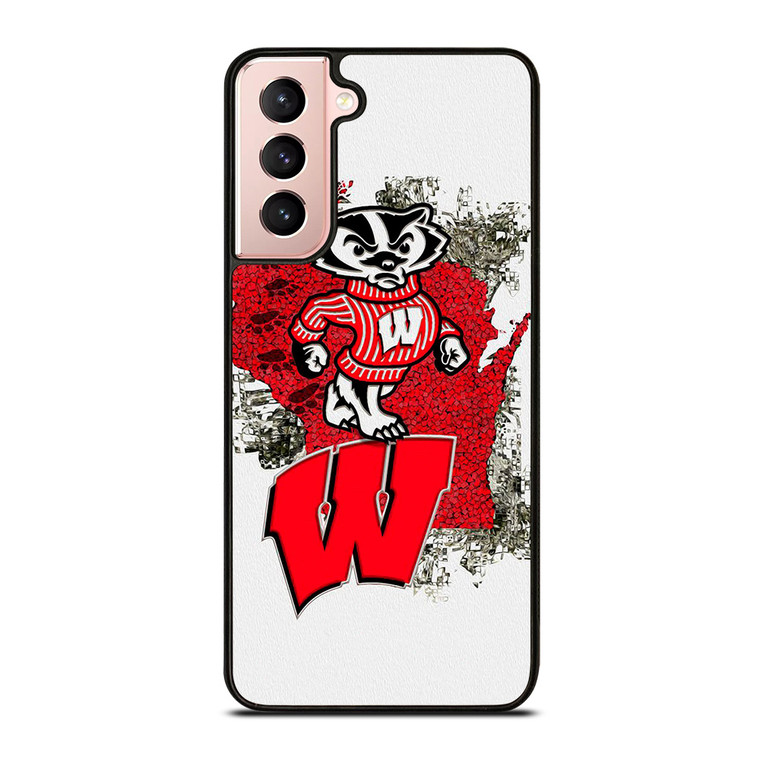 WISCONSIN BADGERS UNIVERSITY FOOTBALL LOGO Samsung Galaxy S21 Case Cover