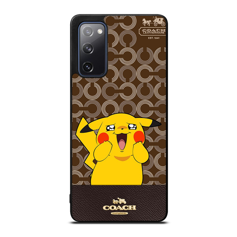 COACH NEW YORK LOGO BRWON EMBLEM X PIKACHU POKEMON Samsung Galaxy S20 FE Case Cover