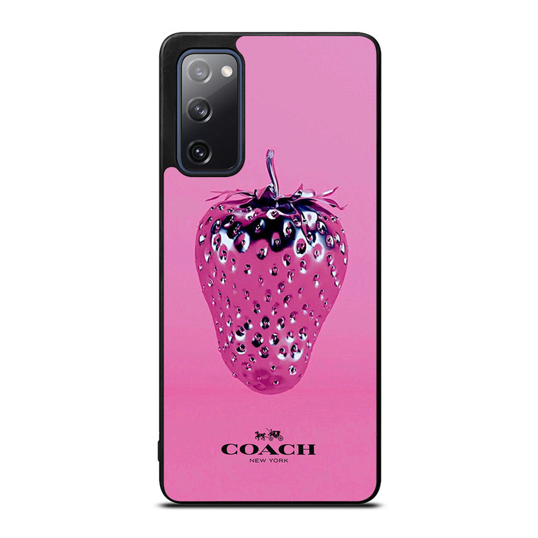 COACH NEW YORK LOGO SILVER STRAWBERRY ICON Samsung Galaxy S20 FE Case Cover