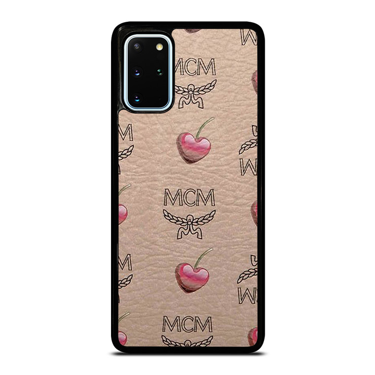MCM LOVE CHERRIES BROWN LEATHER Samsung Galaxy S20 Plus Case Cover