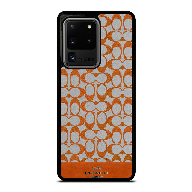 COACH NEW YORK LOGO PATTERN ORANGE EMBLEM Samsung Galaxy S20 Ultra Case Cover
