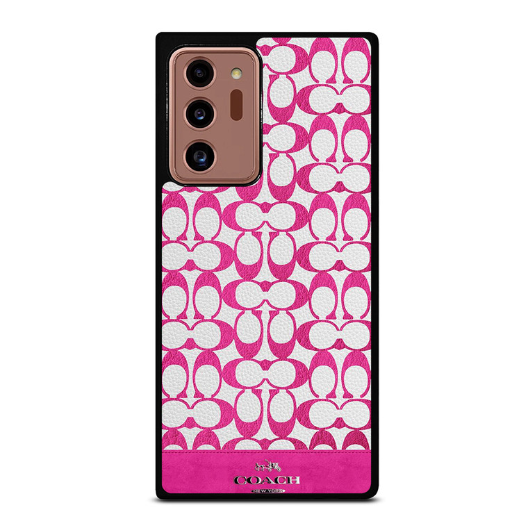 COACH NEW YORK LOGO PATTERN PINK EMBLEM Samsung Galaxy Note 20 Ultra Case Cover