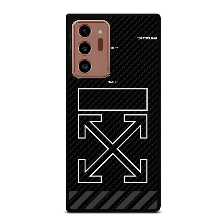 OFF WHITE LOGO TIME DATE CARBON Samsung Galaxy Note 20 Ultra Case Cover