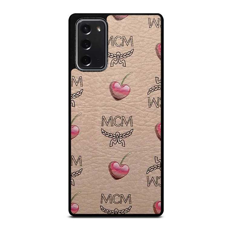 MCM LOVE CHERRIES BROWN LEATHER Samsung Galaxy Note 20 Case Cover