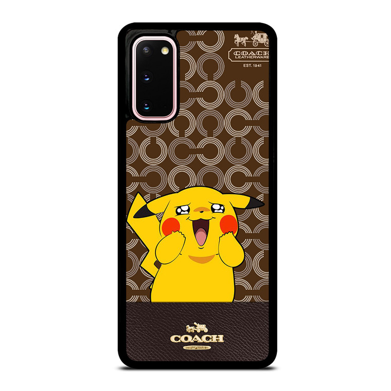 COACH NEW YORK LOGO BRWON EMBLEM X PIKACHU POKEMON Samsung Galaxy S20 Case Cover
