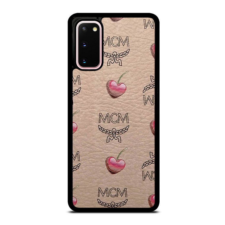 MCM LOVE CHERRIES BROWN LEATHER Samsung Galaxy S20 Case Cover