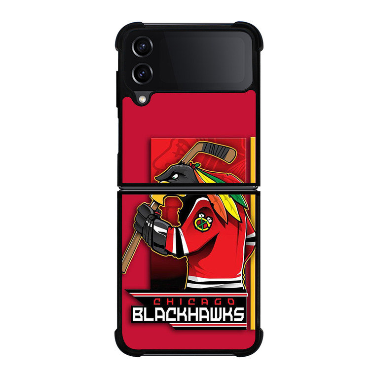 CHICAGO BLACKHAWKS HOCKEY TEAM LOGO MASCOT Samsung Galaxy Z Flip 4 Case Cover