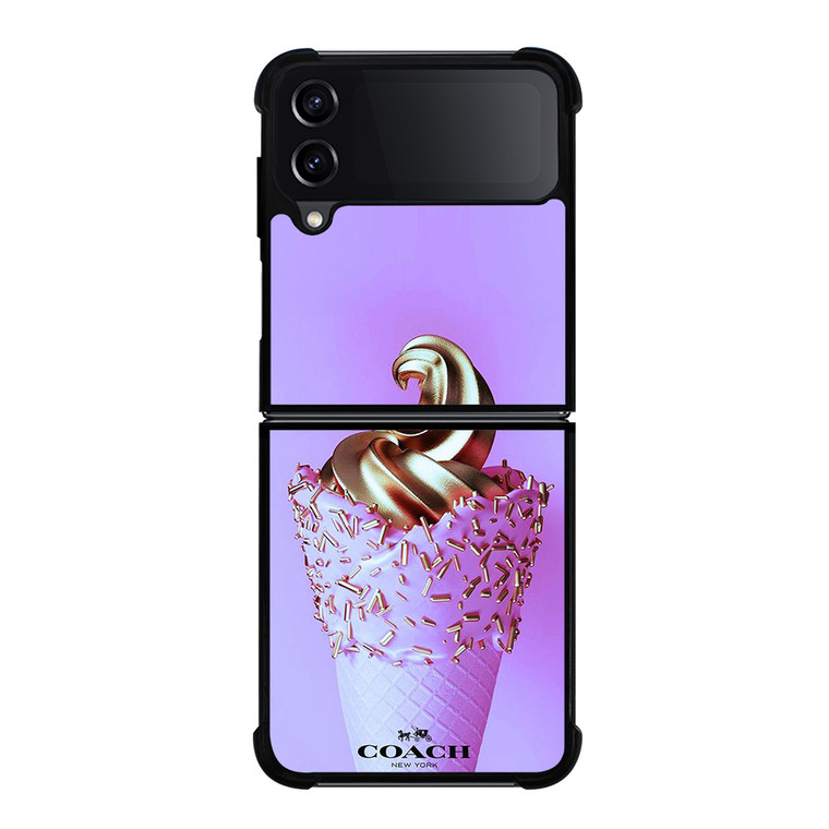 COACH NEW YORK LOGO GOLDEN ICE CREAM ICON Samsung Galaxy Z Flip 4 Case Cover