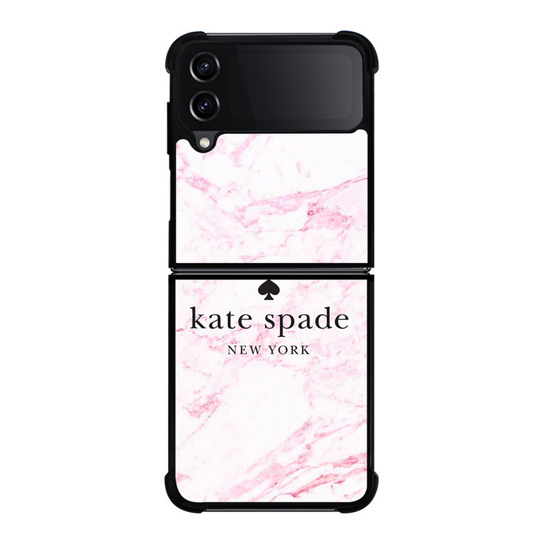 KATE SPADE NEW YORK LOGO PINK MARBLES Samsung Galaxy Z Flip 4 Case Cover