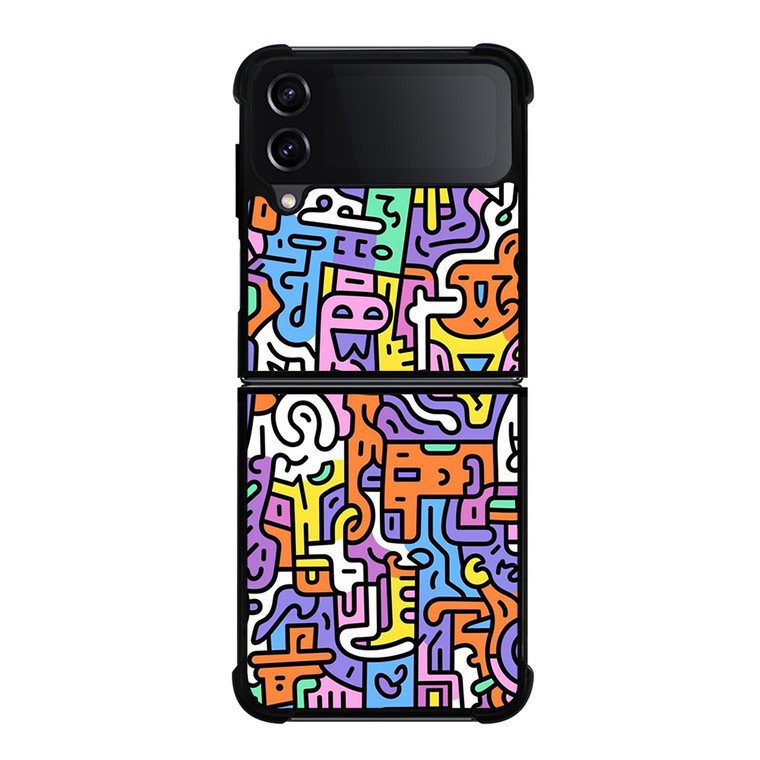 KEITH HARING ART COLORFUL STYLE Samsung Galaxy Z Flip 4 Case Cover