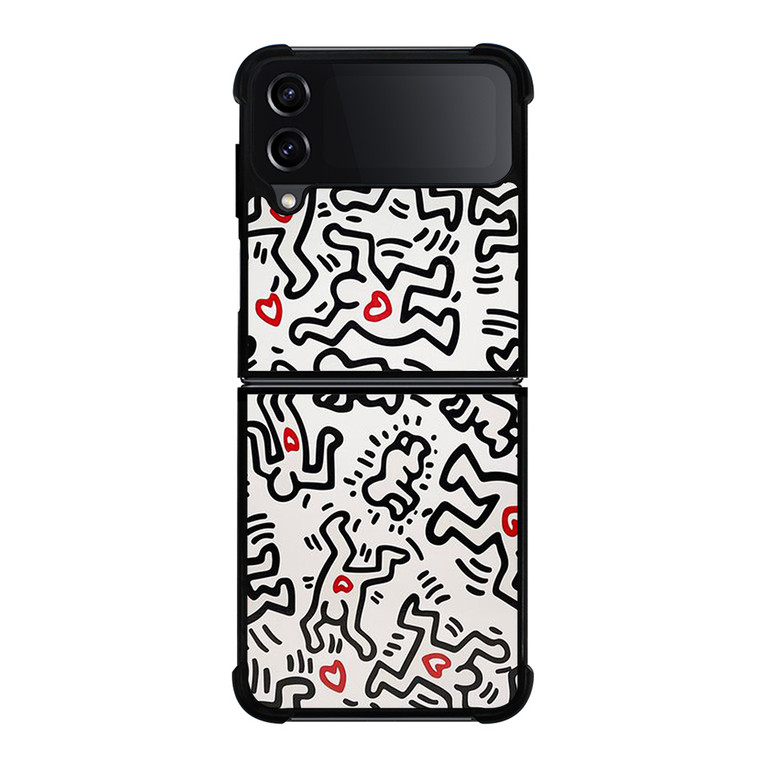 KEITH HARING ART HEART FIGURES Samsung Galaxy Z Flip 4 Case Cover