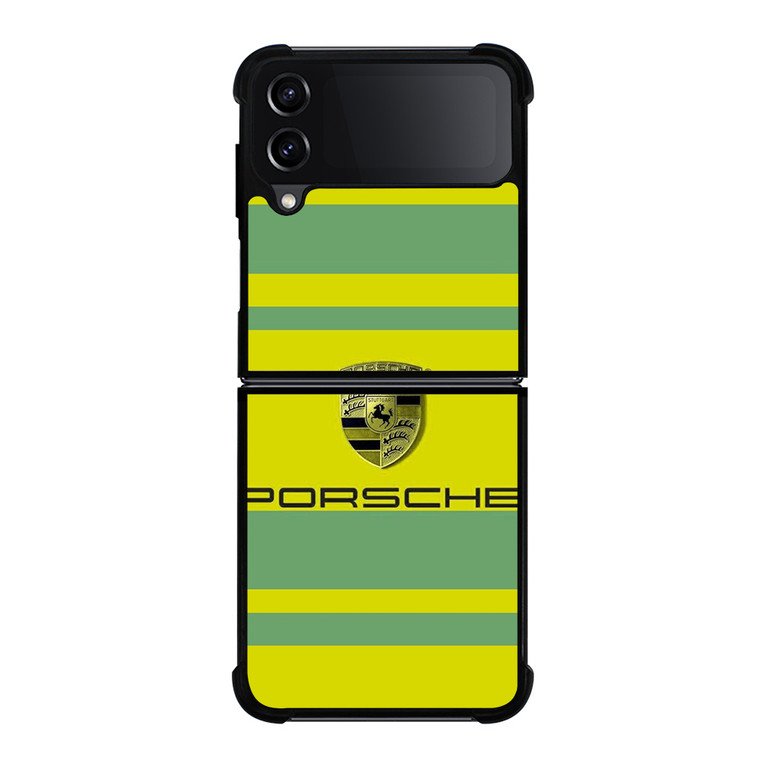 PORSCHE CAR LOGO YELLOW GREEN ICON Samsung Galaxy Z Flip 4 Case Cover