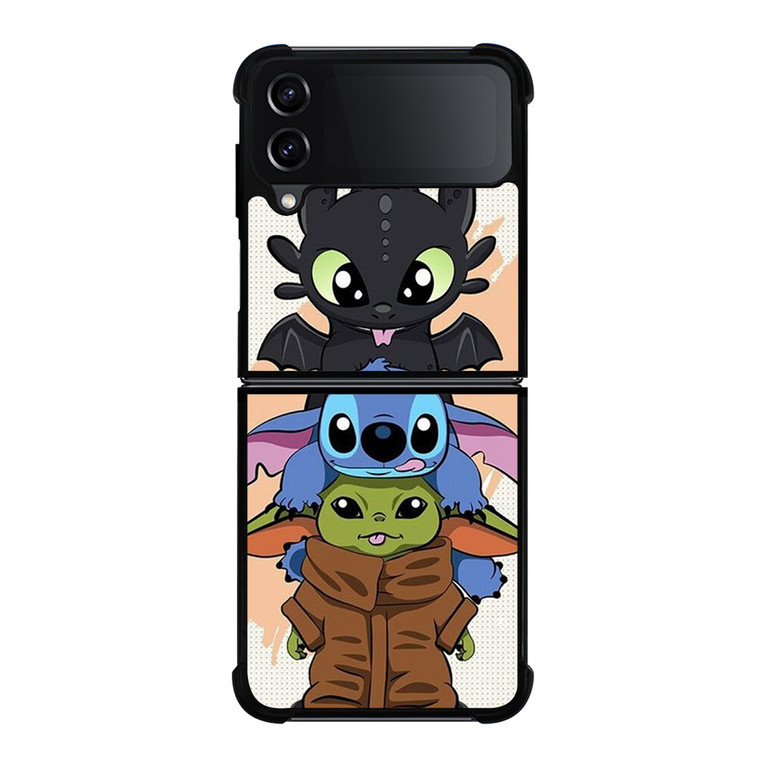 TOOTHLESS STITCH BABY YODA CUTE CARTOON Samsung Galaxy Z Flip 4 Case Cover