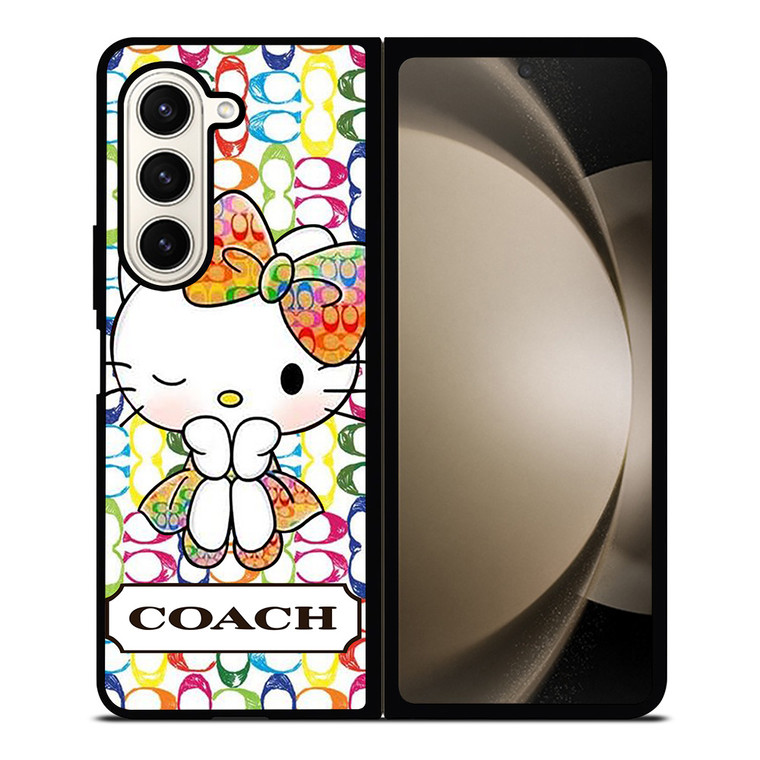 COACH NEW YORK LOGO CUTE HELLO KITTY Samsung Galaxy Z Fold 5 Case Cover
