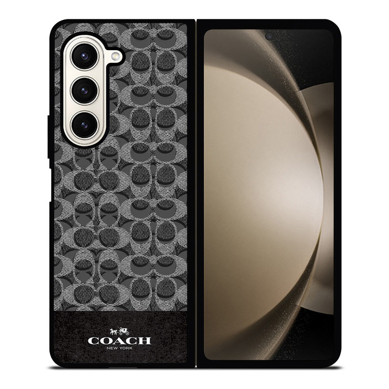 COACH NEW YORK LOGO DARK GREY Samsung Galaxy Z Fold 5 Case Cover
