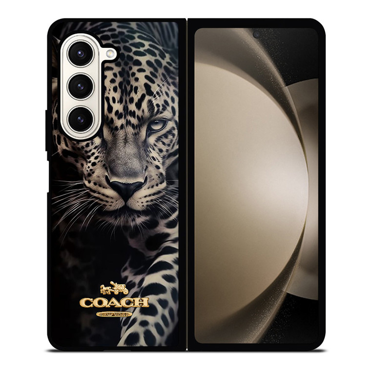 COACH NEW YORK LOGO LEOPARD Samsung Galaxy Z Fold 5 Case Cover